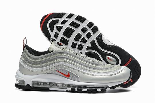 Cheap Nike Air Max 97 Silver Red Men's Running Shoes-42